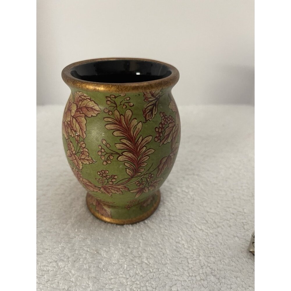 Chinese Enamel On Copper Floral Cloisonne Miniature Floral Vase - 4.25” High
